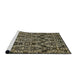 Sideview of Machine Washable Abstract Dark Khaki Green Rug, wshabs362