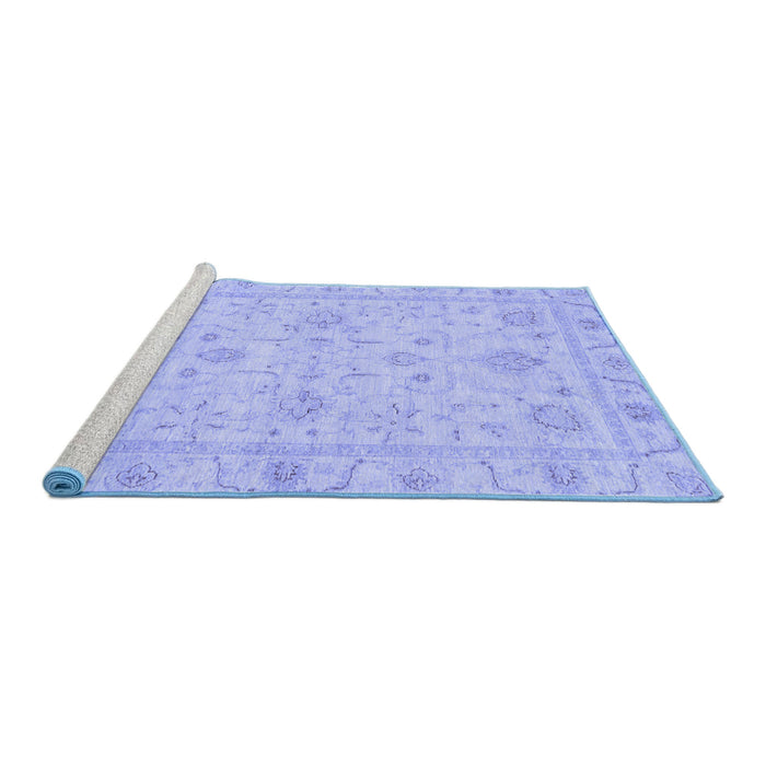 Sideview of Machine Washable Oriental Blue Traditional Rug, wshabs3620blu