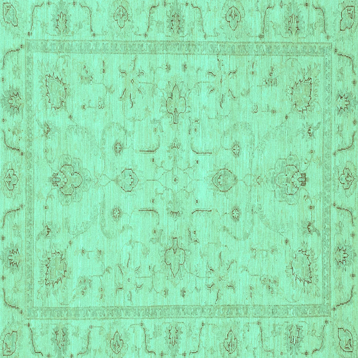 Square Oriental Turquoise Traditional Rug, abs3620turq