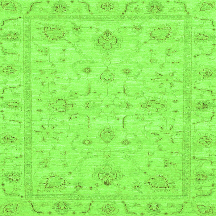 Square Oriental Green Traditional Rug, abs3620grn