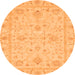 Round Oriental Orange Traditional Rug, abs3620org