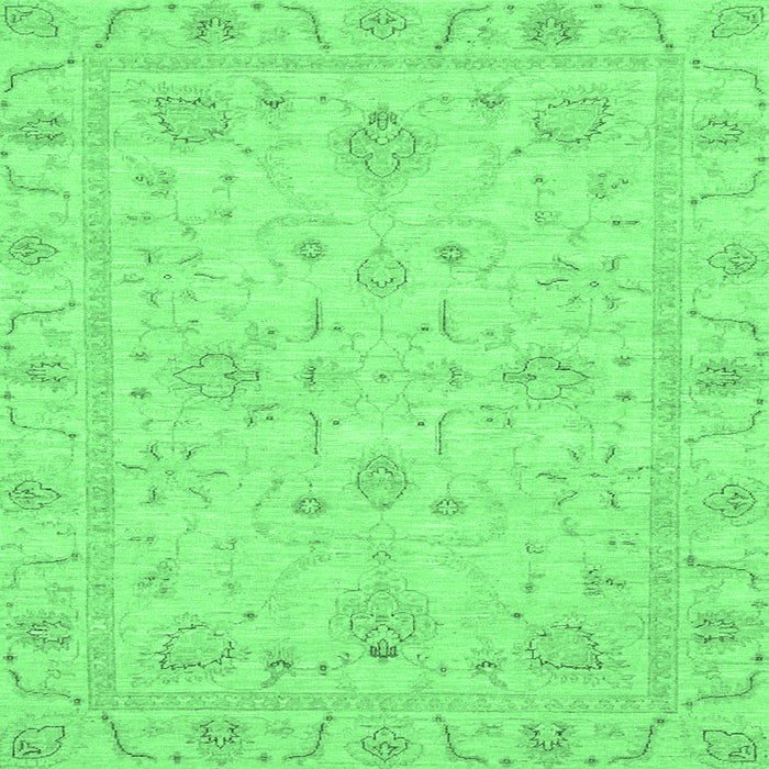 Square Machine Washable Oriental Emerald Green Traditional Area Rugs, wshabs3620emgrn