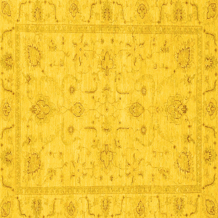 Square Machine Washable Oriental Yellow Traditional Rug, wshabs3620yw
