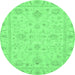 Round Oriental Emerald Green Traditional Rug, abs3620emgrn