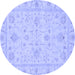 Round Oriental Blue Traditional Rug, abs3620blu