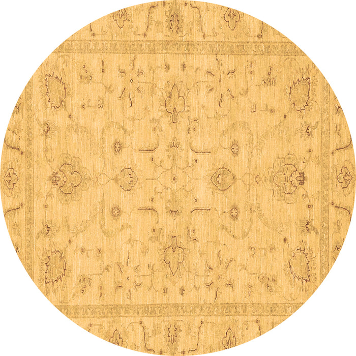 Round Machine Washable Oriental Brown Traditional Rug, wshabs3620brn