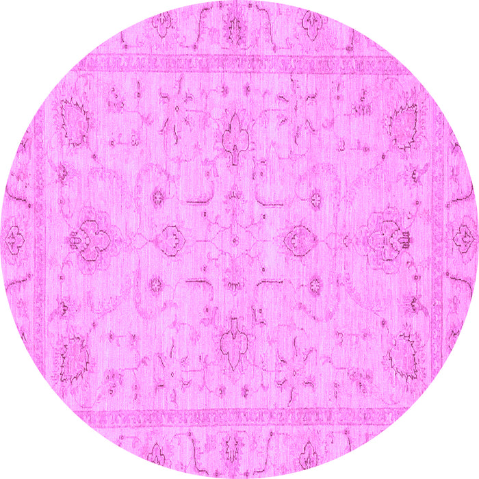 Round Oriental Purple Traditional Rug, abs3620pur