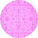 Round Oriental Purple Traditional Rug, abs3620pur