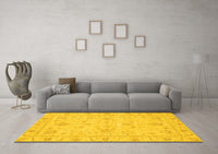 Machine Washable Oriental Yellow Traditional Rug, wshabs3620yw