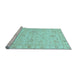 Sideview of Machine Washable Oriental Light Blue Traditional Rug, wshabs3620lblu