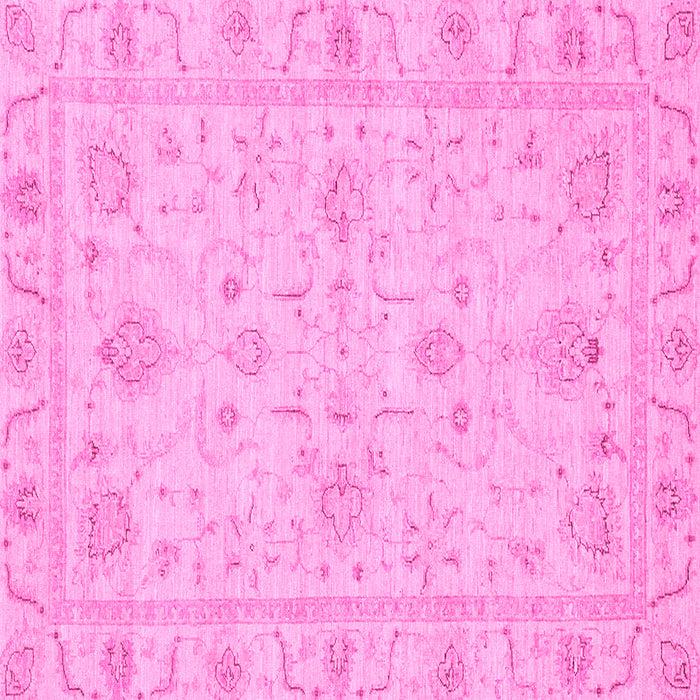 Square Machine Washable Oriental Pink Traditional Rug, wshabs3620pnk