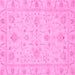 Square Machine Washable Oriental Pink Traditional Rug, wshabs3620pnk