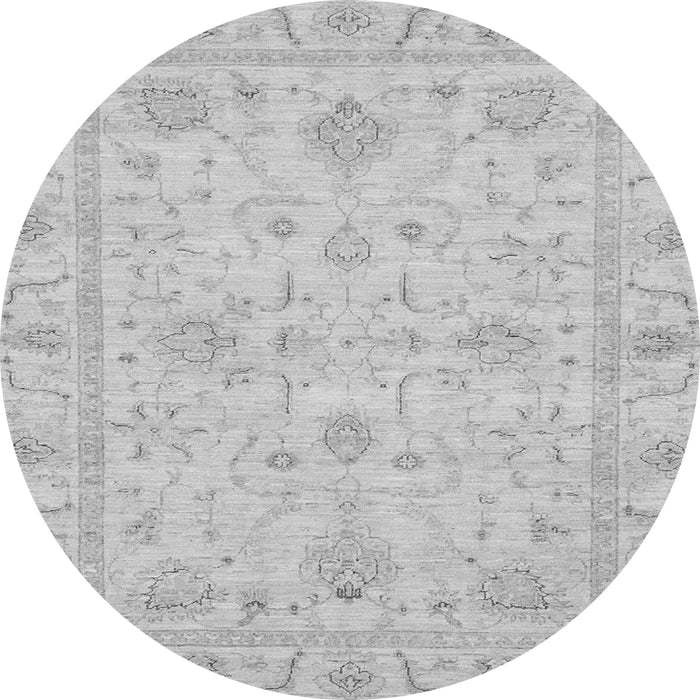 Round Machine Washable Oriental Gray Traditional Rug, wshabs3620gry