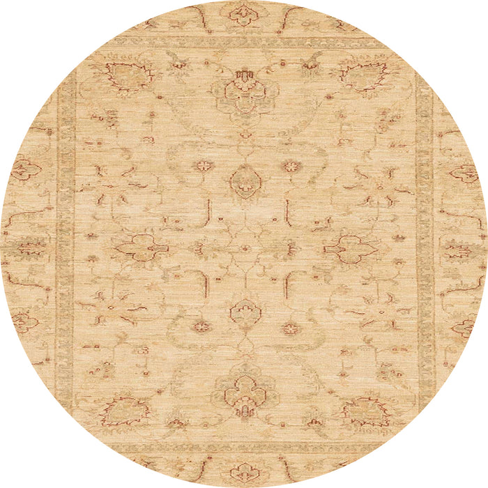 Round Machine Washable Abstract Orange Rug, wshabs3620