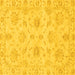 Square Machine Washable Oriental Yellow Traditional Rug, wshabs3621yw