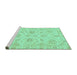 Sideview of Machine Washable Oriental Turquoise Traditional Area Rugs, wshabs3621turq