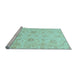 Sideview of Machine Washable Oriental Light Blue Traditional Rug, wshabs3621lblu