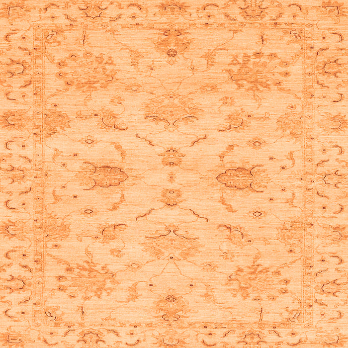 Square Machine Washable Oriental Orange Traditional Area Rugs, wshabs3621org