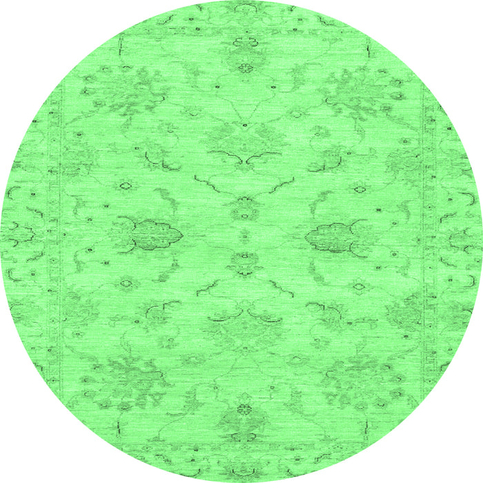 Round Oriental Emerald Green Traditional Rug, abs3621emgrn