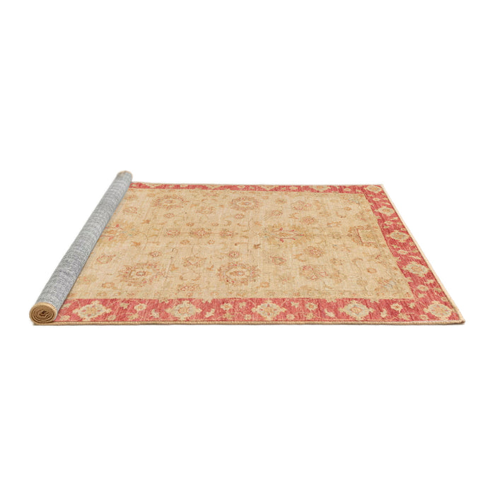Sideview of Machine Washable Abstract Yellow Rug, wshabs3622