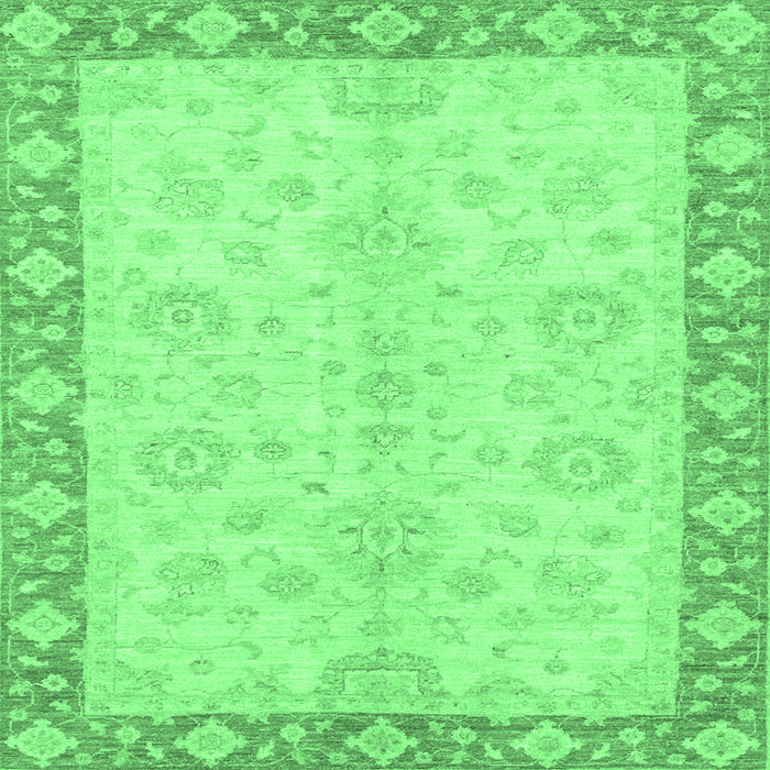 Square Abstract Emerald Green Modern Rug, abs3622emgrn