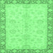 Square Abstract Emerald Green Modern Rug, abs3622emgrn