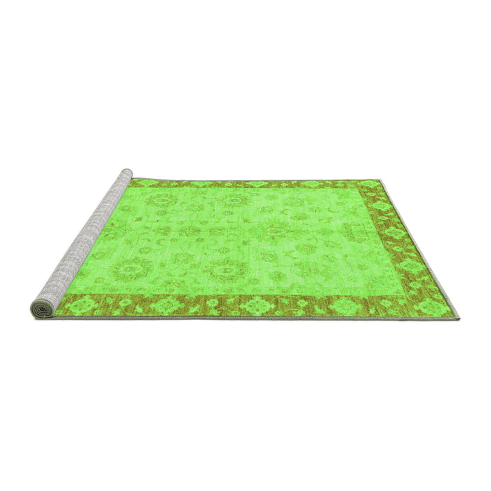 Sideview of Machine Washable Abstract Green Modern Area Rugs, wshabs3622grn