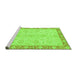 Sideview of Machine Washable Abstract Green Modern Area Rugs, wshabs3622grn