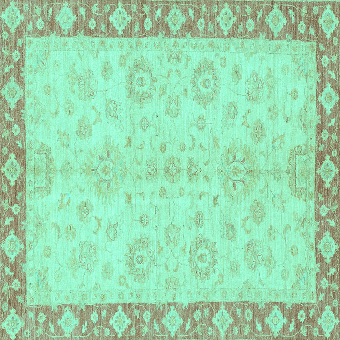 Square Abstract Turquoise Modern Rug, abs3622turq