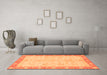 Machine Washable Abstract Orange Modern Area Rugs in a Living Room, wshabs3622org