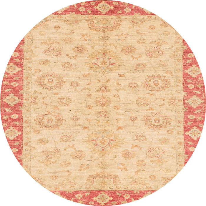 Round Abstract Yellow Modern Rug, abs3622