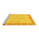 Sideview of Machine Washable Abstract Yellow Modern Rug, wshabs3622yw