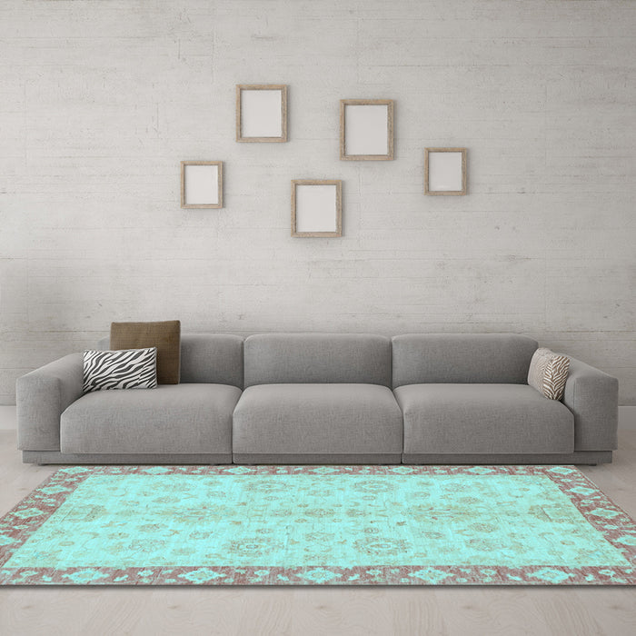 Machine Washable Abstract Light Blue Modern Rug in a Living Room, wshabs3622lblu