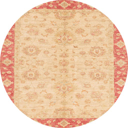 Round Machine Washable Abstract Yellow Rug, wshabs3622