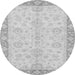 Round Machine Washable Abstract Gray Modern Rug, wshabs3622gry