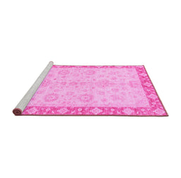 Sideview of Machine Washable Abstract Pink Modern Rug, wshabs3622pnk
