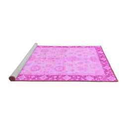 Sideview of Machine Washable Abstract Purple Modern Area Rugs, wshabs3622pur