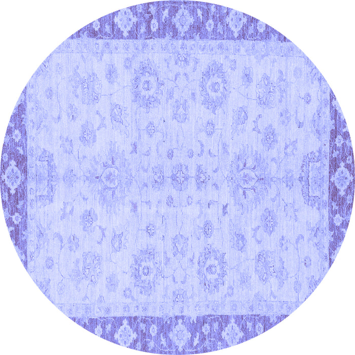 Round Machine Washable Abstract Blue Modern Rug, wshabs3622blu