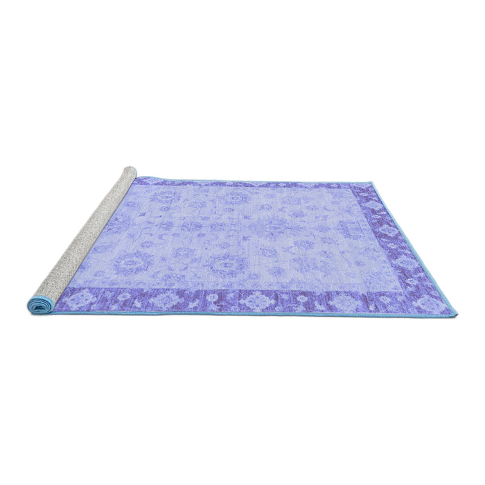 Sideview of Machine Washable Abstract Blue Modern Rug, wshabs3622blu