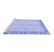 Sideview of Machine Washable Abstract Blue Modern Rug, wshabs3622blu