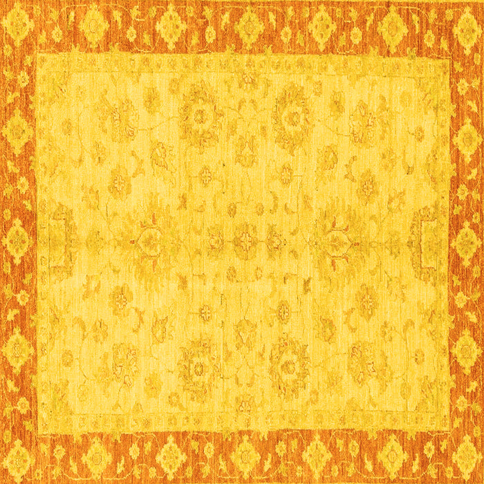 Square Machine Washable Abstract Yellow Modern Rug, wshabs3622yw