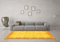 Machine Washable Abstract Yellow Modern Rug, wshabs3622yw