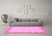 Machine Washable Abstract Pink Modern Rug in a Living Room, wshabs3622pnk