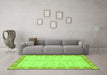 Machine Washable Abstract Green Modern Area Rugs in a Living Room,, wshabs3622grn