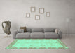 Machine Washable Abstract Turquoise Modern Area Rugs in a Living Room,, wshabs3622turq