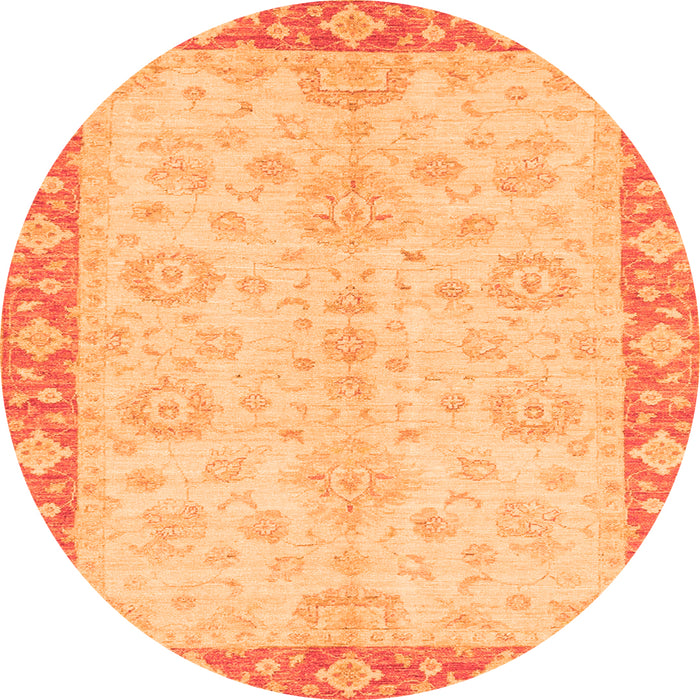 Round Abstract Orange Modern Rug, abs3622org