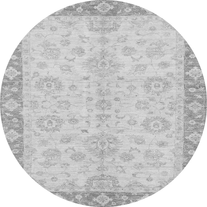 Round Abstract Gray Modern Rug, abs3622gry