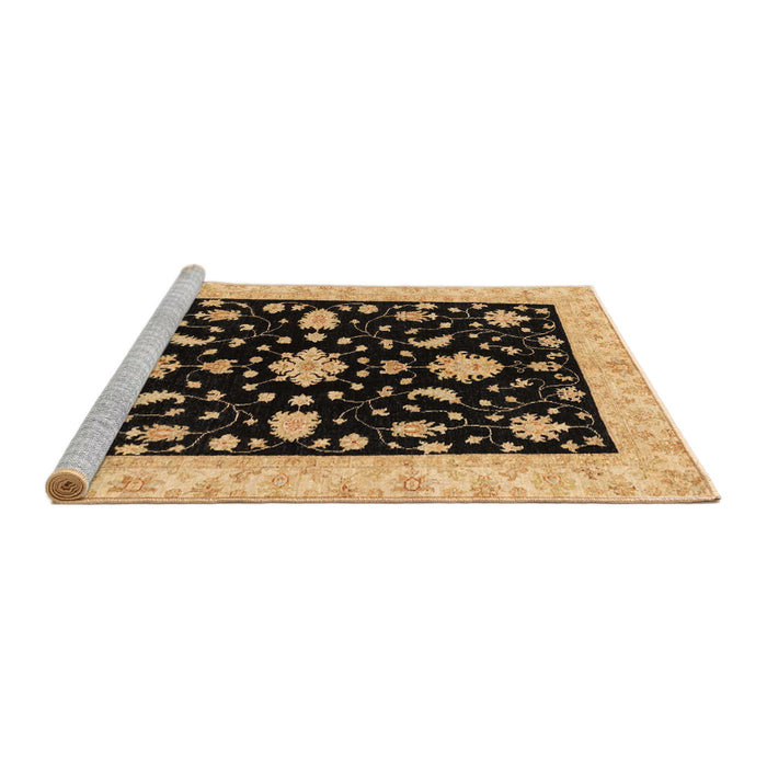 Sideview of Machine Washable Abstract Bakers Brown Rug, wshabs3623