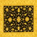 Square Machine Washable Oriental Yellow Traditional Rug, wshabs3623yw