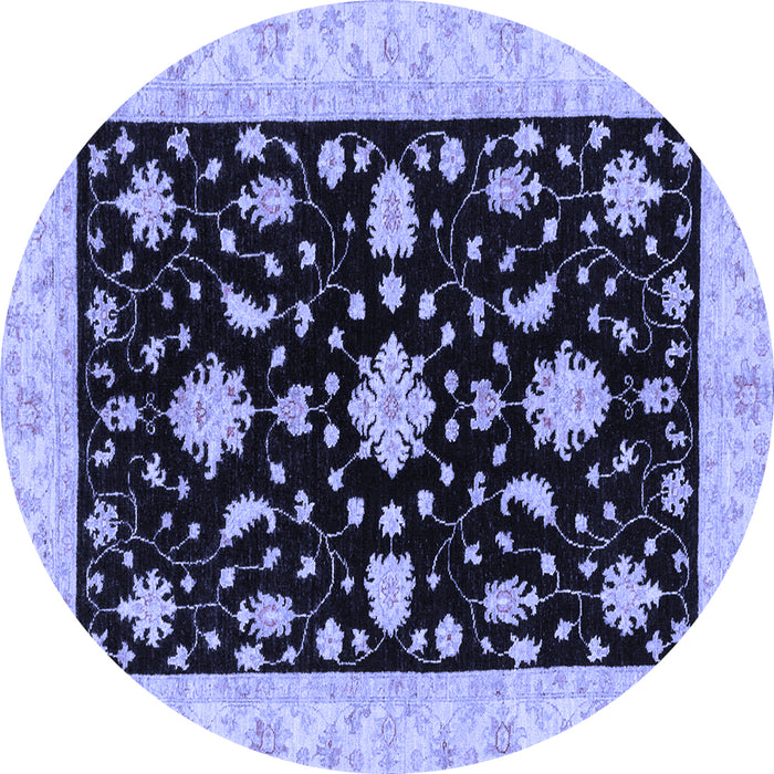 Round Oriental Blue Traditional Rug, abs3623blu